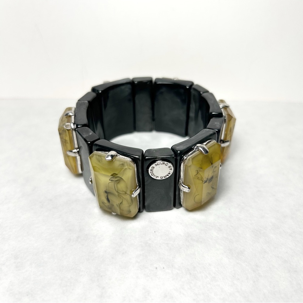VTG Marc by Marc Jacobs Lemon Faceted Cabochon Stretch Bracelet Yellow Resin